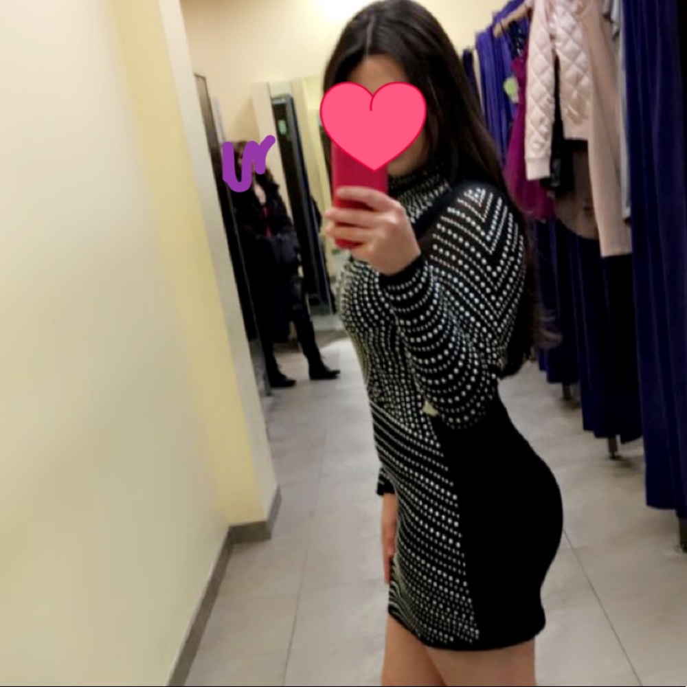 Black Beaded Mini Dress